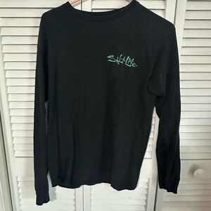 Salt Life Black Tee with Teal Logo